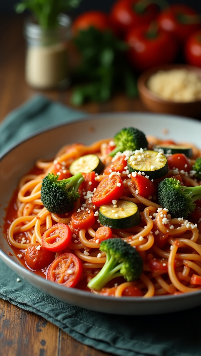 One-pot vegetable and chickpea curry served over brown rice - vegan dinner day 2